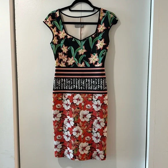 Clover Canyon Sunrise Neoprene Scuba Midi Dress in Multi - Picture 5 of 10